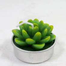 Home Decor Green Plant Cactus Tealight Candle